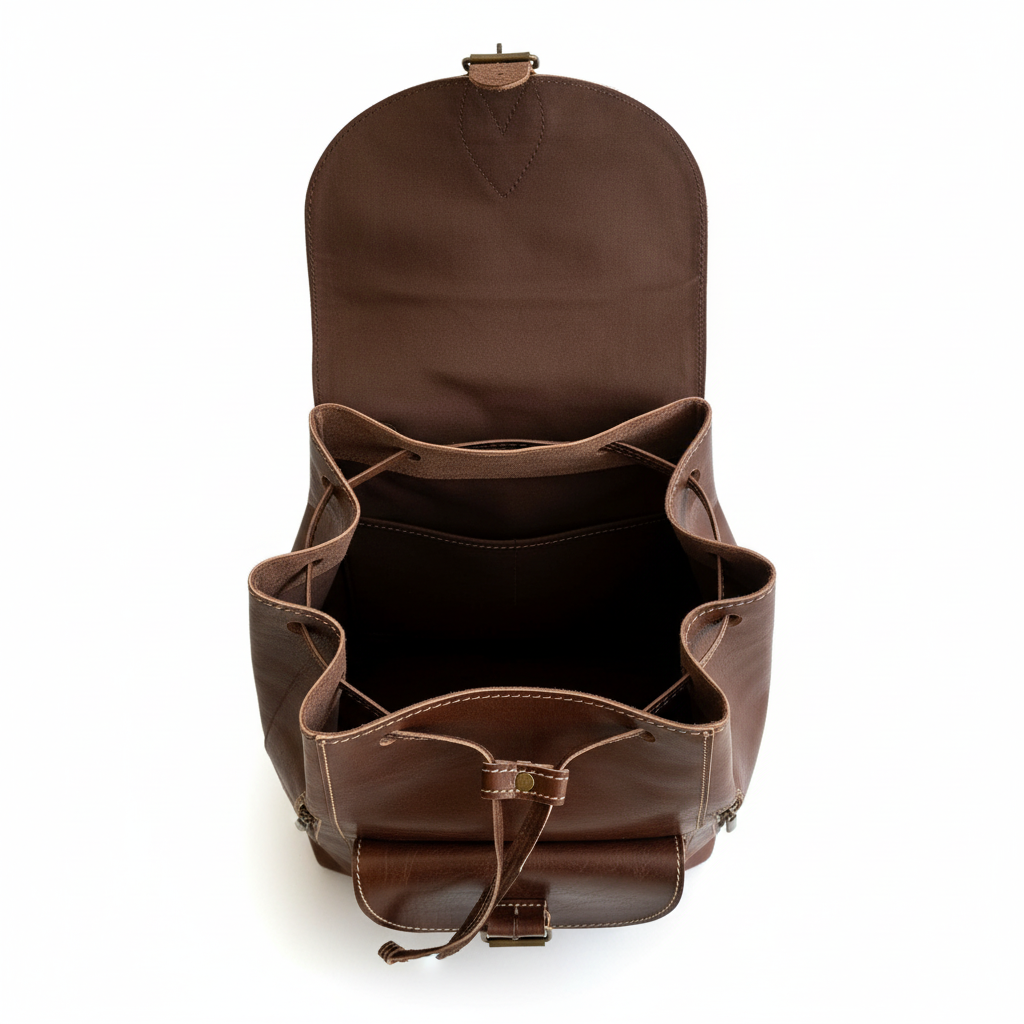 Handmade Leather Backpack Weekender Bag Morocco