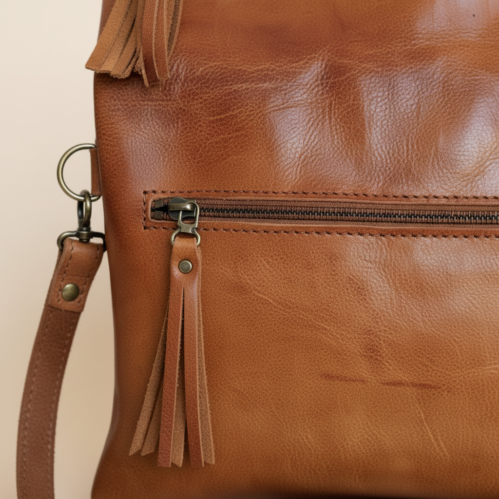 Handmade Woven Leather Crossbody Bag Morocco