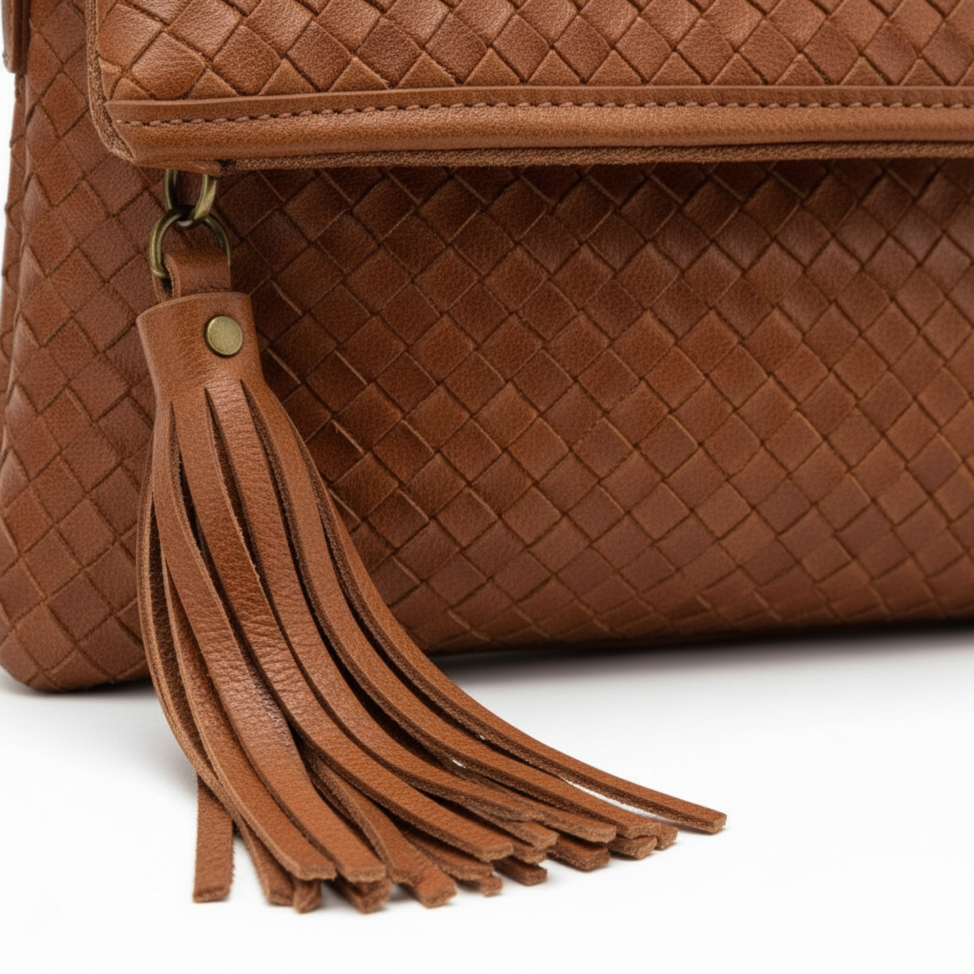 Handmade Woven Leather Crossbody Bag Morocco