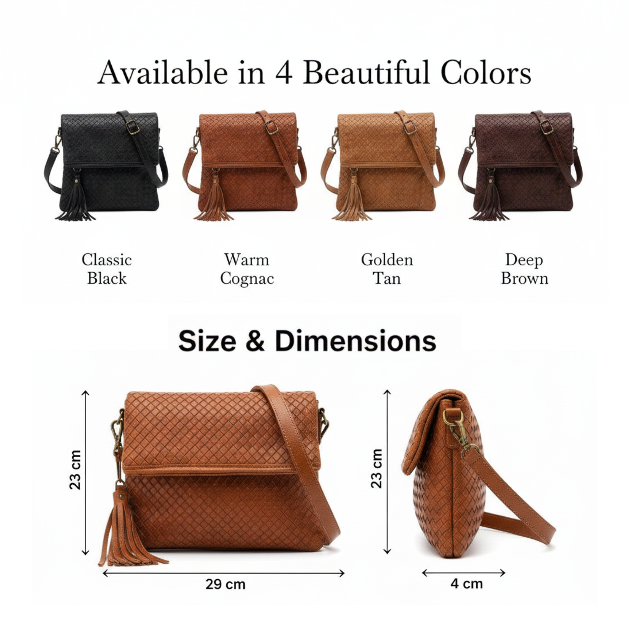 Handmade Woven Leather Crossbody Bag Morocco