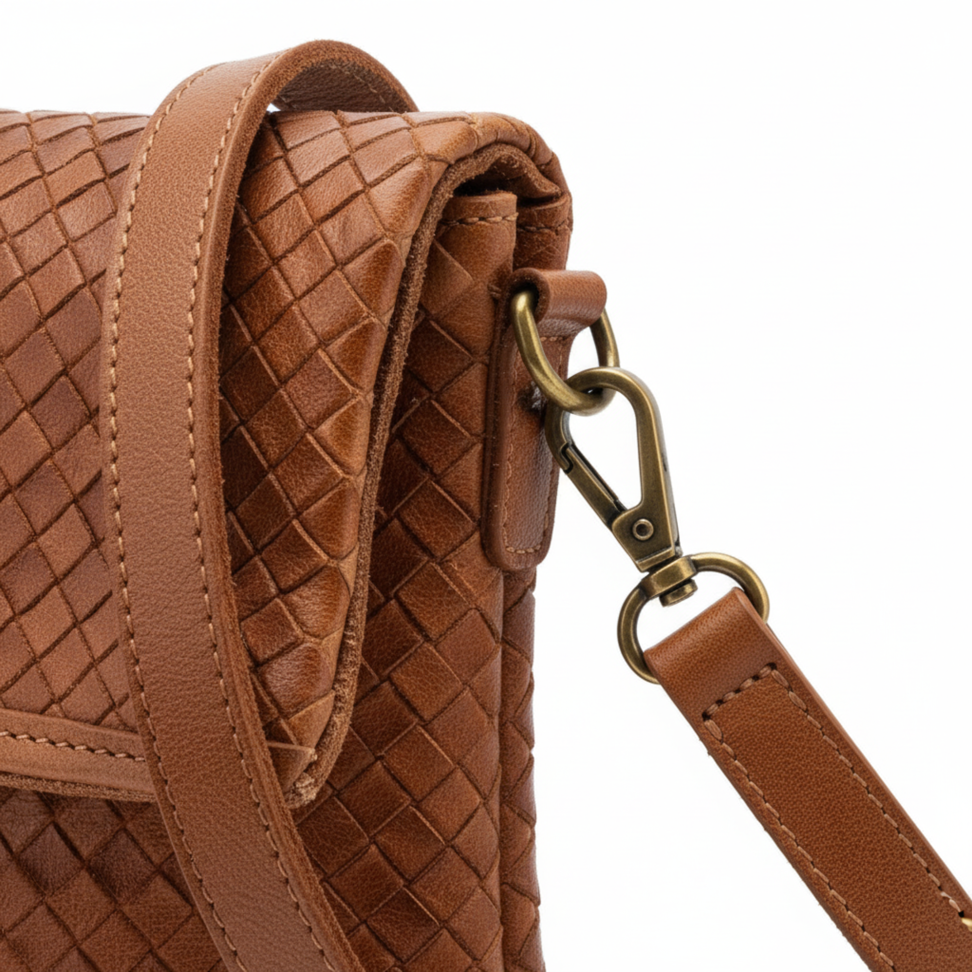 Handmade Woven Leather Crossbody Bag Morocco