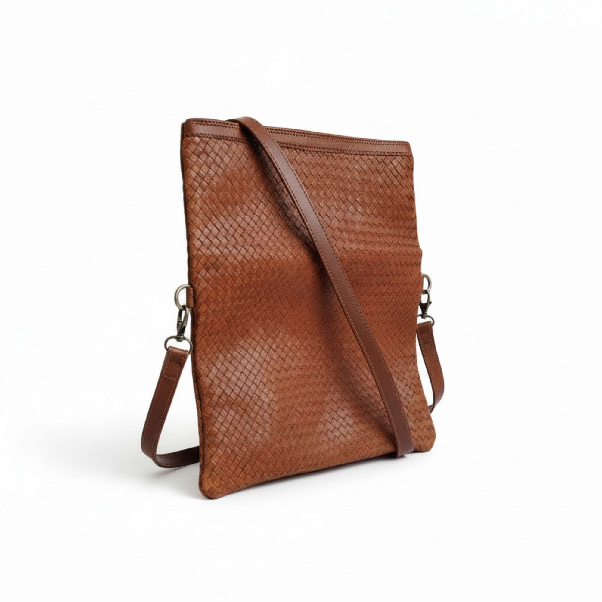 Handmade Woven Leather Crossbody Bag Morocco
